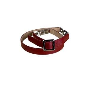 Talbots Red Leather Belt 2X Classic Prep